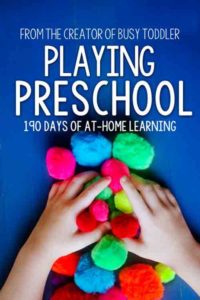 HOMESCHOOL PRESCHOOL CURRICULUM: Meet Playing Preschool - 190 days of at-home learning for preschoolers; easy activities for preschoolers; home preschool program; alphabet activities; quick and easy learning activities from Busy Toddler