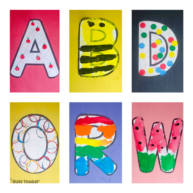 ALPHABET CRAFTS BUNDLE: What a fun way to play with the alphabet! These alphabet craft activities are so much fun and perfect for toddlers and preschoolers learning the ABCs - from Busy Toddler