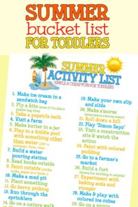 SUMMER ACTIVITIY LIST FOR TODDLERS: Quick and easy toddler activities for summer fun!