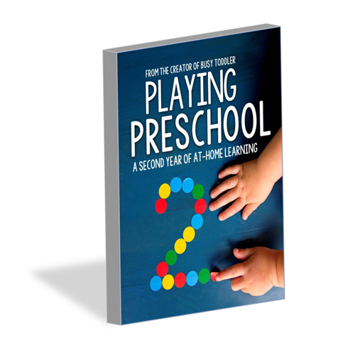 WELCOME TO PLAYING PRESCHOOL YEAR 2: A second year of homeschool preschool done right! Easy lessons, hands-on learning, play-based methods; no worksheets, no fancy supplies; this is the easiest homeschool preschool curriculum; lessons plans from Busy Toddler